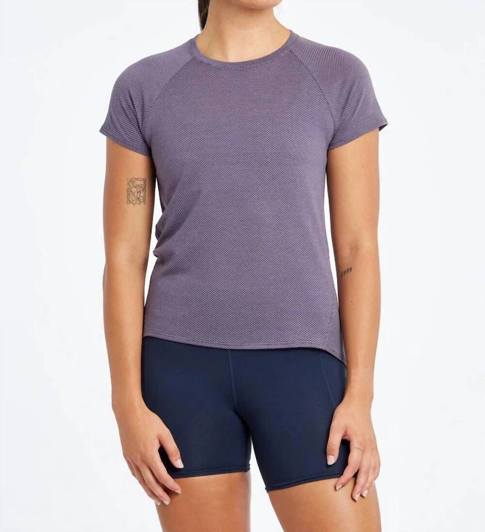 NEW OISELLE flyout short sleeve top in twilight
